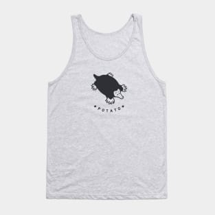 Chonky mole. minimal art of a cute furry potato in dark ink Tank Top